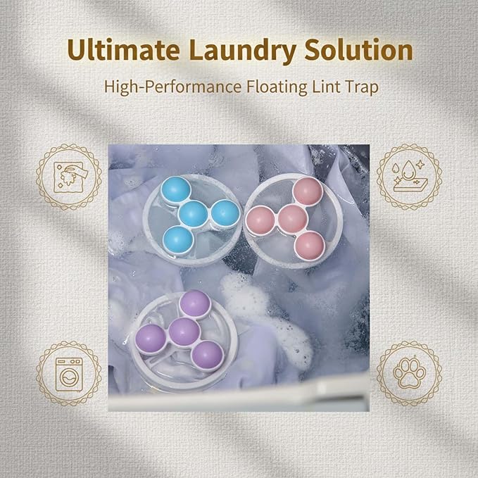 Sakerplus Lint Catcher for Washing Machine Lint Catcher, Floating Washing Machine Hair Filter Mesh Bag, Reusable Washing Machine Filter Bag for Capturing Hair, Polyester & PP (3)
