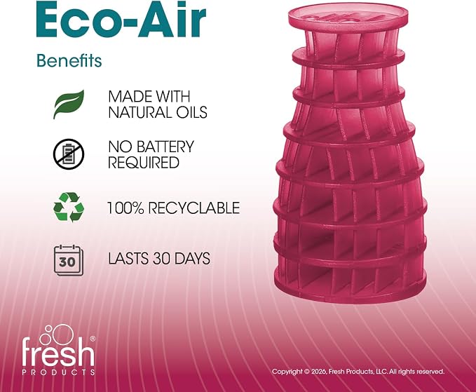 Fresh Products Eco Air Freshener Refill Solid Dry, Spiced Apple, 6 Pack | Natural Oils, No Acetone Or Propellants, Made In USA, Lasts 30 Days, Ideal For Home, Business Or Commercial Spaces