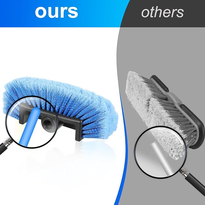 Tanlade 2 Pcs Car Wash Brush Heads Soft Bristle Flow Thru,10 Inch,Blue (Pack of 2)