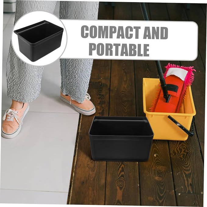 NOLITOY Large Capacity Janitorial Cart Bin for Hospitals and Restaurants Sturdy Plastic Housekeeping Cart Utility Bin Easy Cleaning and Maintenance Portable Black Replacement Bucket