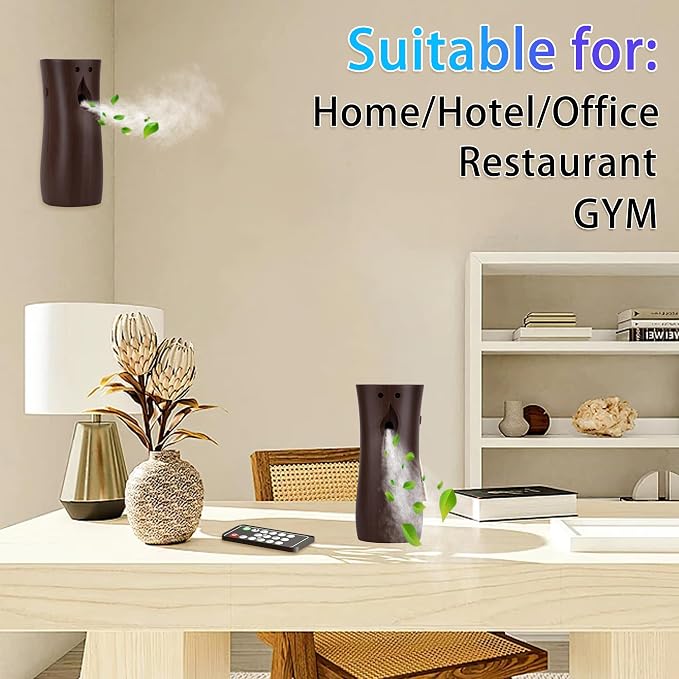 Automatic Air Freshener Spray Dispenser with Remote Control 2-Pack, Wood