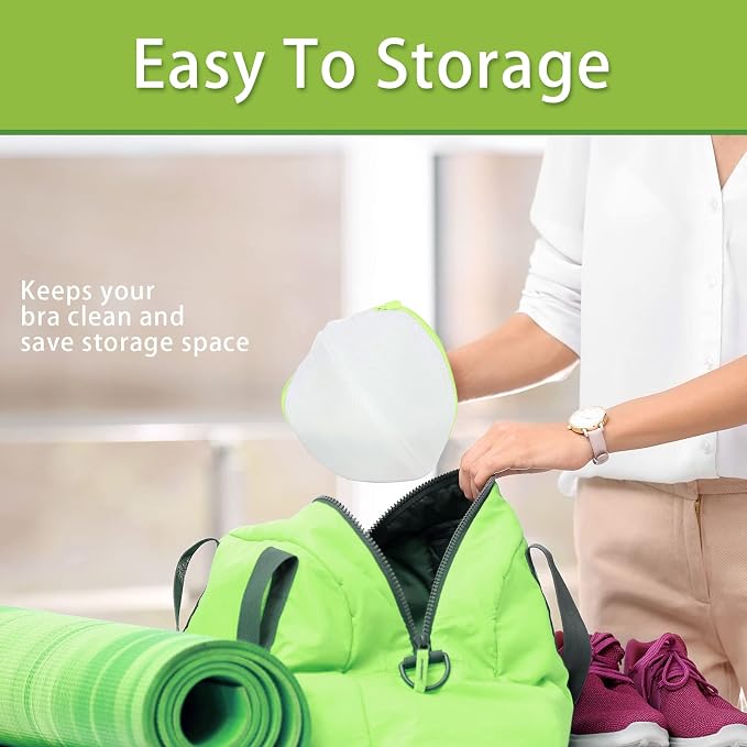Shappy 6 Pcs Bra Washing Bag for Laundry Storage Women 7.87 Inch Green | Mesh Wash Lingerie, Zipper Design, Guard Bras Deforming Tearing, Reduce Colors Bleeding, Packing Trip, Comfortable Portable