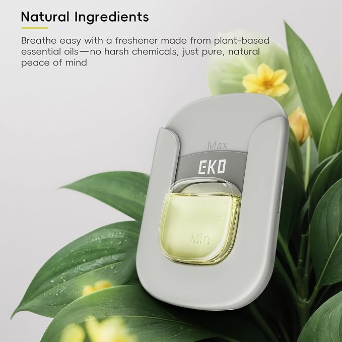 EKO Refresh Deodorizer Pod Kit, 1 Pod + 1 Refillable Holder | Plant-Based Odor Eliminator for Trash Can, Bathroom, Storage – Long-Lasting 45 Days Air Freshener, Natural, Chemical-Free