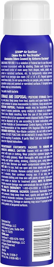 Ozium 3.5 Oz. Air Sanitizer and Odor Eliminator Spray | Room Odor Eliminator for Home, Car, and Office, Country Fresh Air Cleaner, 2 Pack
