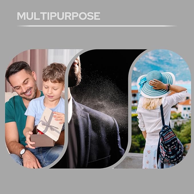 Lulupack Travel Perfume Bottle Refillable - Cologne Spray Atomizer Mini - Small Travel Size Sprayer Empty for Refill Sample Container - Portable Fragrance Decant Dispenser for Men Women 3PCS 8ml Black