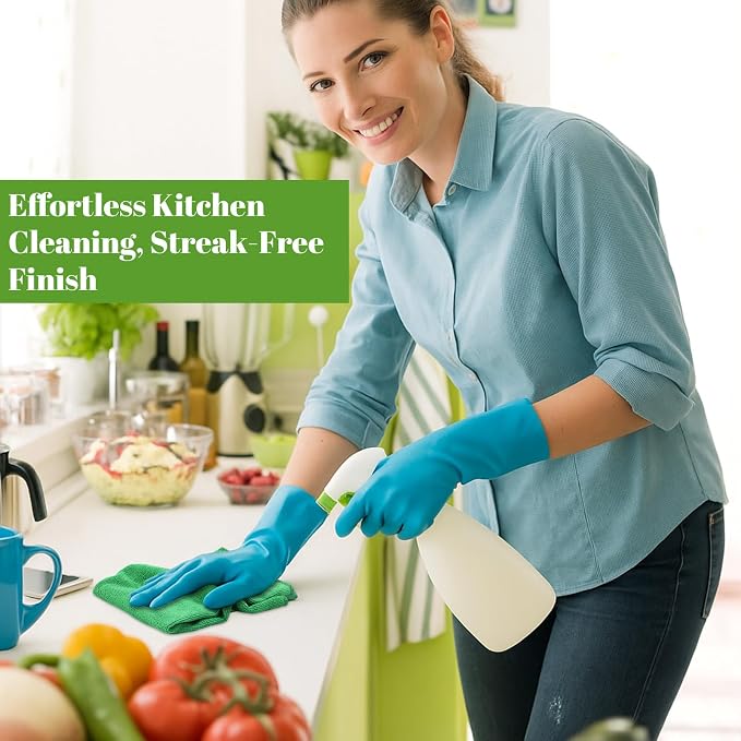 Nuenen 140 Pcs Microfiber Cleaning Cloths for Cars Ultra Absorbent Car Towels Drying Reusable Cleaning Supplies House Kitchen Window Microfiber Towel (Green,16 x 16 Inch)