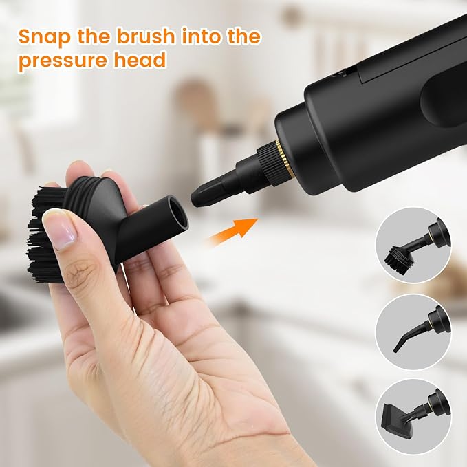 Steam Cleaner Accessories Set for Granarbol Steamer, 18PCS | Nylon & brass brushes, scraper & towel cover, with storage case, complete attachments for Granarbol handheld steam cleaner
