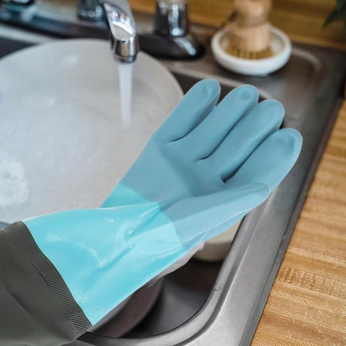 iplusmile 1 Pair Long Shoulder Length Cleaning Gloves Heavy Duty Waterproof Gardening Gloves