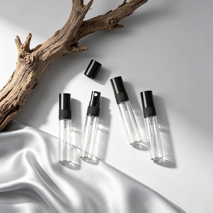 Elfenstall- 10Pcs 5ml Mini Spray Bottles Clear Glass Bottles Empty Fine Mist Atomizer Small Refillable for Cologne Perfume fragrances Liquid Sample Containers