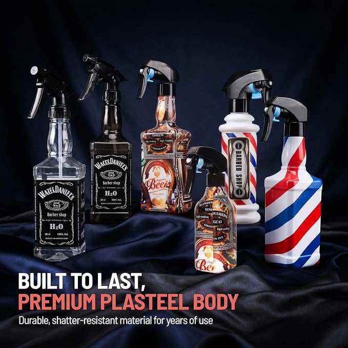 STUDIO LIMITED Barber Spray Bottle Barber Stylist Fine Mist Sprayer Refillable Hair Spray Bottles Mist (Beer 500ml/16.9oz)