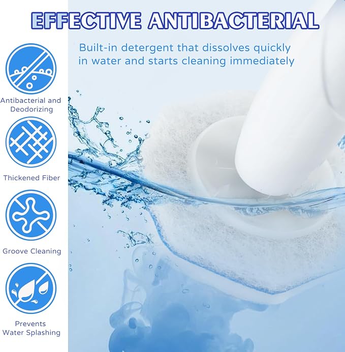 100pcs Disposable Brush Head Refills For Clorox Toilet Cleaning System, | Upgrade Fiber Cleaner Heads for Clorox Toilet Closestool .(not included brush rod)