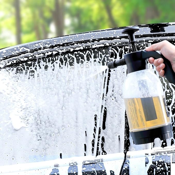 High Pressure Car Wash Sprayer, 2L Hand Pressure Snow Foam Sprayer with 2 Modes, P-ressure Foam S-Prayer for Watering Plant, Pets Showering