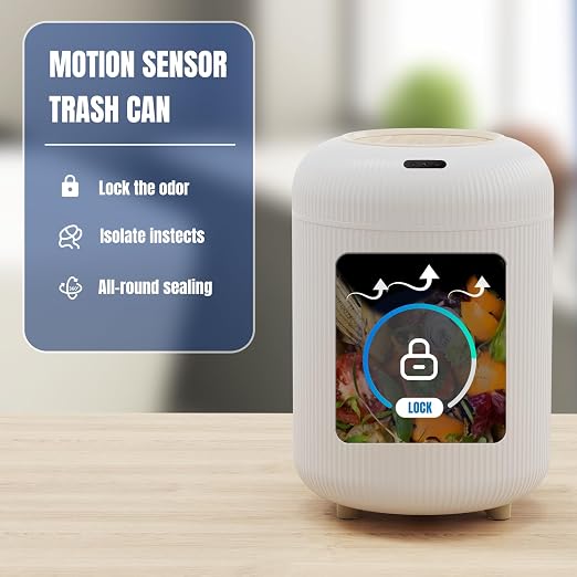 stonespace Bathroom Trash Can Automatic Touchless, Motion Sensor Trash Can with Lid, Small Garbage Can for Toilet, Bedroom, Living Room, Office, 3 Gallon, White