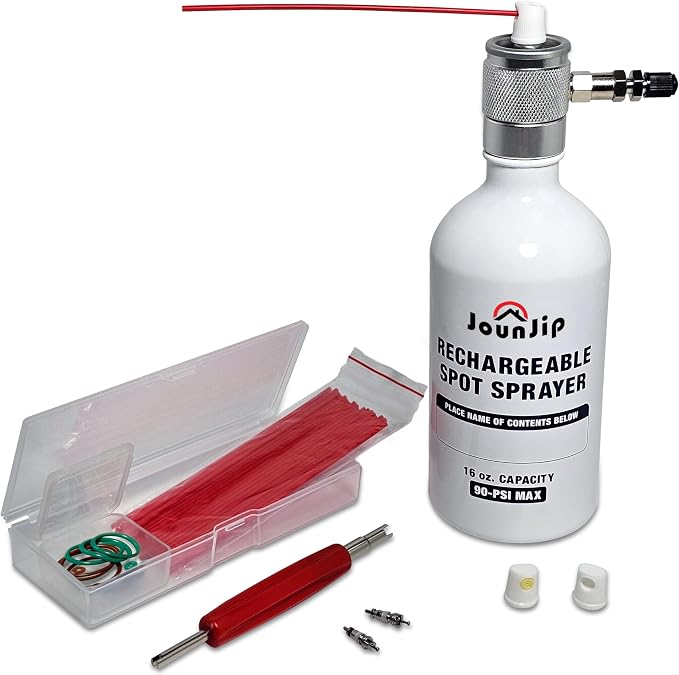 JOUNJIP Refillable Non Aerosol Compressed-Air Spray Bottle, 16 oz | Pressurized Sprayer, Aluminum Can Sprayer, For Automotive, Cleaning and Lubrication, Empty Bottle, NOT an Air Duster
