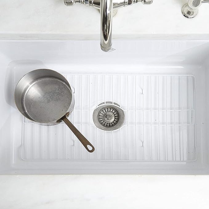 Better Houseware Sink Protectors for Kitchen Sink, Protective Metal Grid, 18.1x12.3x1 inches, White Kitchen Sink Mat to Shield Sink Base from Scratches, Rust-Resistant Coating, 2 Pack, L