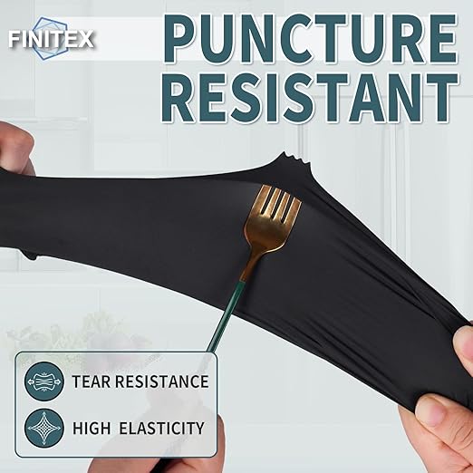 FINITEX - Black Nitrile Disposable Gloves, 5mil, Powder-free, Medical Exam Latex-Free 100 PCS For Cleaning Food Glove (XX-Large (Pack of 3))