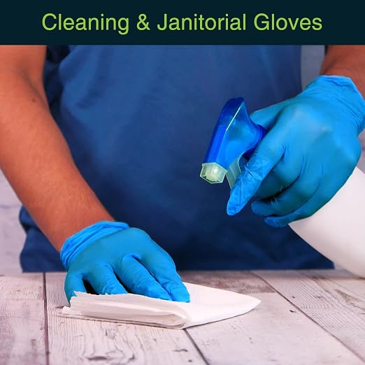 FifthPulse Blue Nitrile Medical Gloves Large, 100 Count - Surgical Grade Latex Free Disposable Gloves