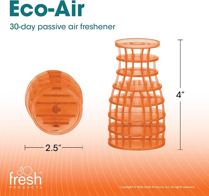 Fresh Products Eco Air Freshener Refill Solid Dry, Mango, 6 Pack | Natural Oils, No Acetone Or Propellants, Made In USA, Lasts 30 Days, Ideal For Home, Business Or Commercial Spaces