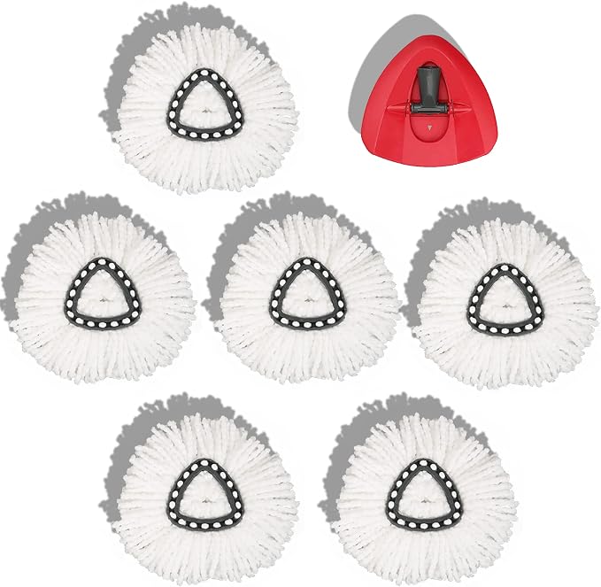 homsis 6+1 Pack Mop Replace Head and Base Replacement for Ocedar Spin Mop | Compatible with Ocedar EasyWring 1-Tank System, Microfiber, Deep Cleaning, Machine Washable, Easy-to-Replace