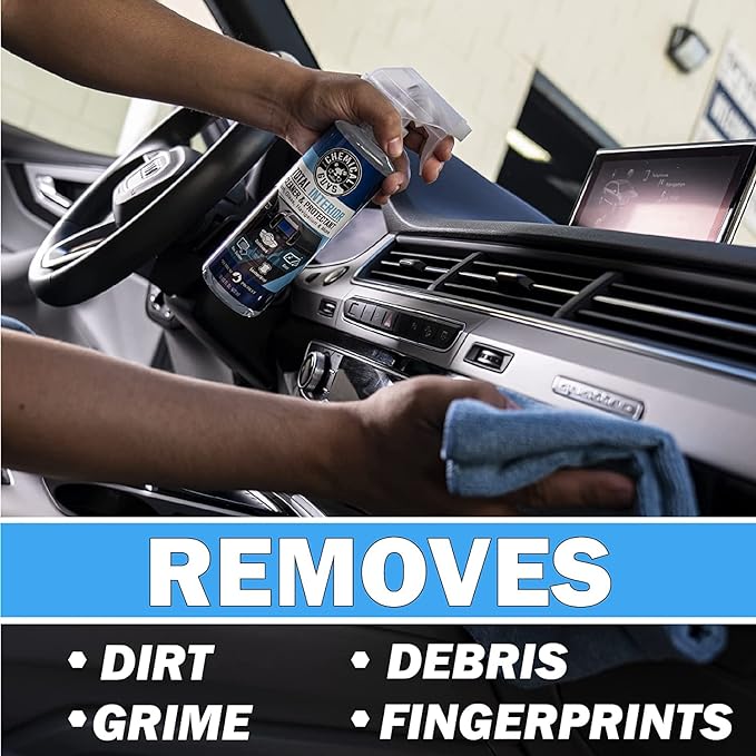 Chemical Guys, 9-Piece Interior Car Cleaning Kit, Cleaner, Gel, Brushes | Sticky Icky Car Cleaning Gel, detailing brushes, and microfiber towels, complete car interior cleaning and refresh bundle