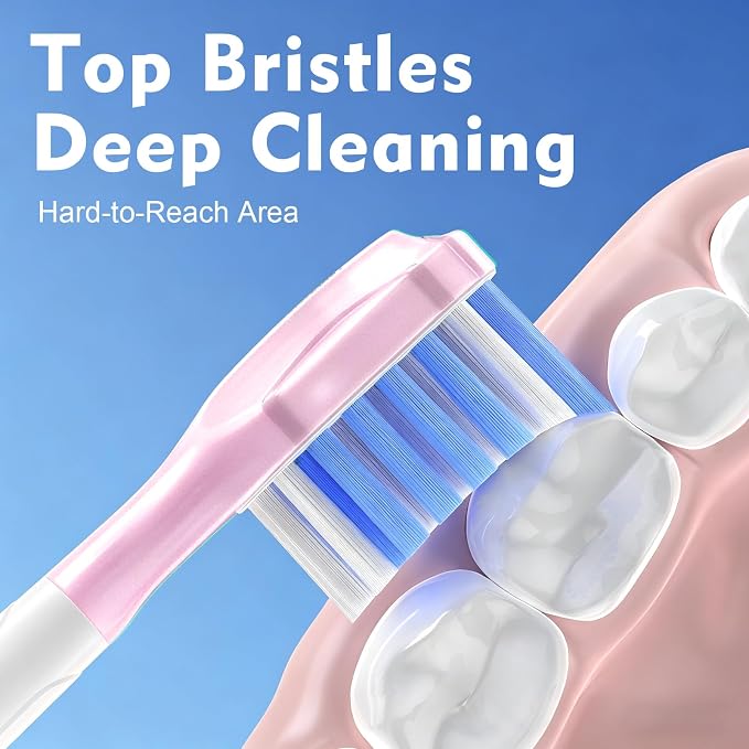 BrightDeal Replacement Heads for Philips Sonicare ProtectiveClean 4100 5100 6100 DiamondClean 9500 ExpertClean 7500 FlexCare HealthyWhite Electric Sonic Toothbrush C3 G3 W3 C2 G2, LightPink, 6 Pack