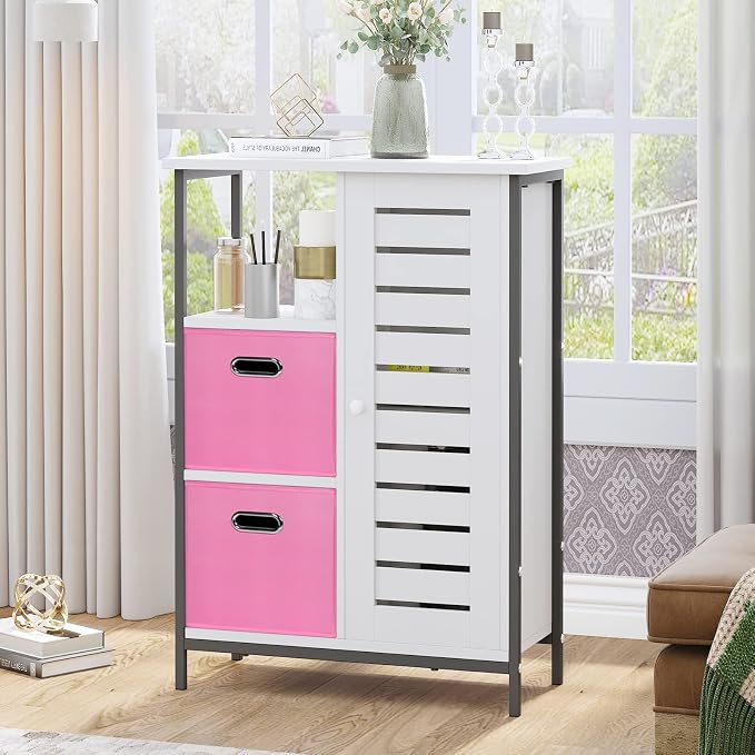 Black Fabric Cubby Storage Bins,13x13x13 Inches ,Cube Organizer Bin Foldable Storage Boxes with Dual Handles Fabric Organizer Box and collapsible Storage basket,Set of 6,Pink