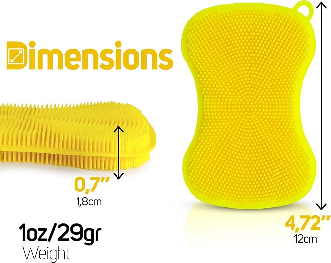 Silicone Sponges Kitchen, Sponges for Dishes 3 Scrub Dish Sponges Kitchen Cleaning Sponges
