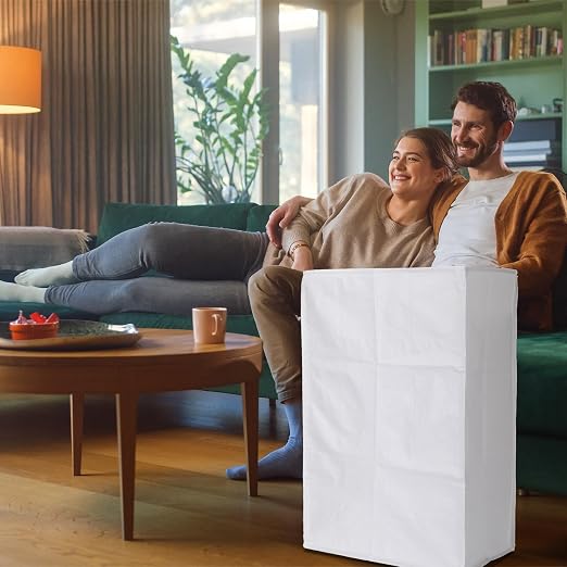 2 Pack 20 Gallon Disposable Trash Cans Reusable Garbage and Recycling Bins Trash Can Bin for Parties Events Wedding Birthday Activities, 28.4 Height x 18.5 Width x 10.6 Depth(White)