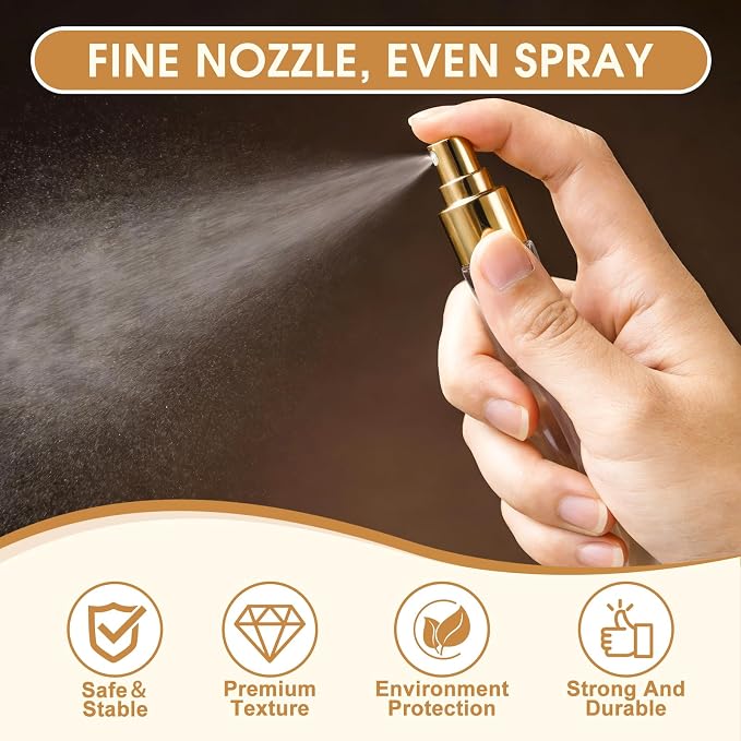 BESNEL Mini Glass Spray Bottle 20pcs 5ml Clear Perfume Spray Bottle Empty | Fine Mist Refillable Mini Perfume Spray Bottle, Perfume Atomizer, Travel Spray Bottle, Small Empty Sample Containers Portable