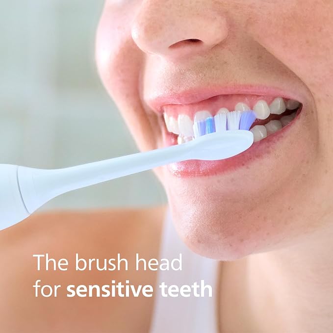 Philips Sonicare S2 Sensitive Brush Heads, 2-Pack, 6 Month Supply, White | 1000% More Plaque Removal¹, Gentle on Sensitive Teeth & Gums, BrushSync Reminder, 62,000 Bristle Movements/Min, HX6052/77