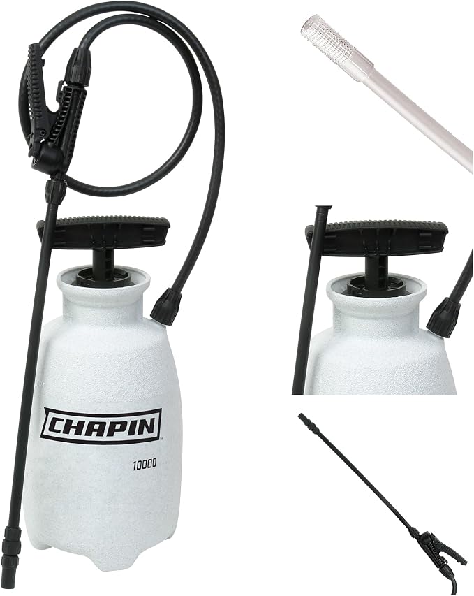 CHAPIN 1/2-Gallon Pump Sprayer, SureSpray for Reliable Spray | Lightweight poly tank; for home and garden tasks, weed control, feeding plants or cleaning surfaces; adjustable nozzle