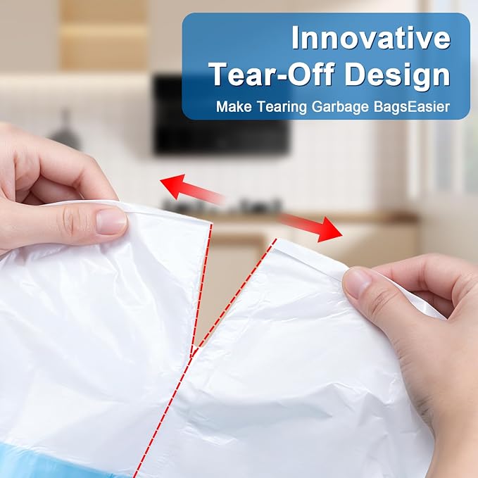 4 Gallon Drawstring Trash Bags,200 Count Garbage Can Liners | Made Of Strong,Resistant PE,Leak-Proof Strong, Unscented Wastebasket Trash Bags for Bathroom,Bedroom,Kitchen,Office