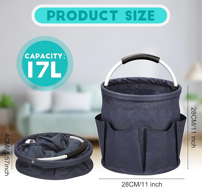 17L Cleaning Caddy for Cleaning Supplies with Handle,Cleaning Supplies Organizer Bucket for Home Garden