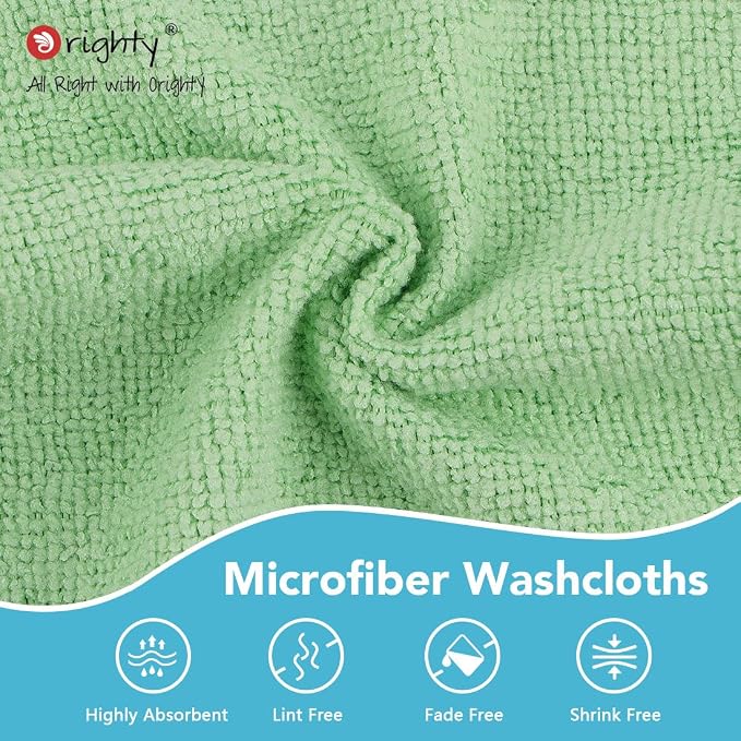 Orighty Washcloths Bulk, 200 Pack Microfiber Face Towels, 12x12 Inch | Highly Absorbent & Soft Feel, Multi-Purpose Wash Cloths & Hand Towels for Bathroom, Hotel, Spa, and Gym