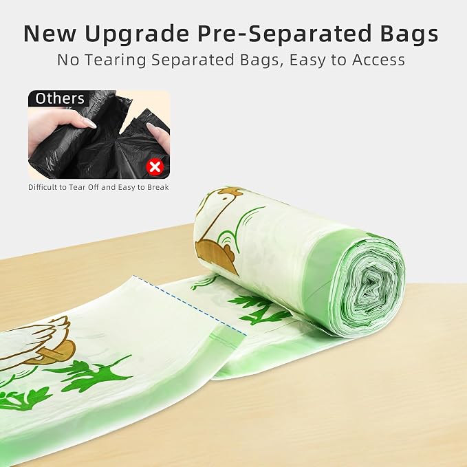 4 Gallon Trash Bags, Small Garbage Bags with Drawstring and Printed Design, Tear-Free, Leakproof & Durable Small Trash Bags for Bathroom, Office, 50 Count