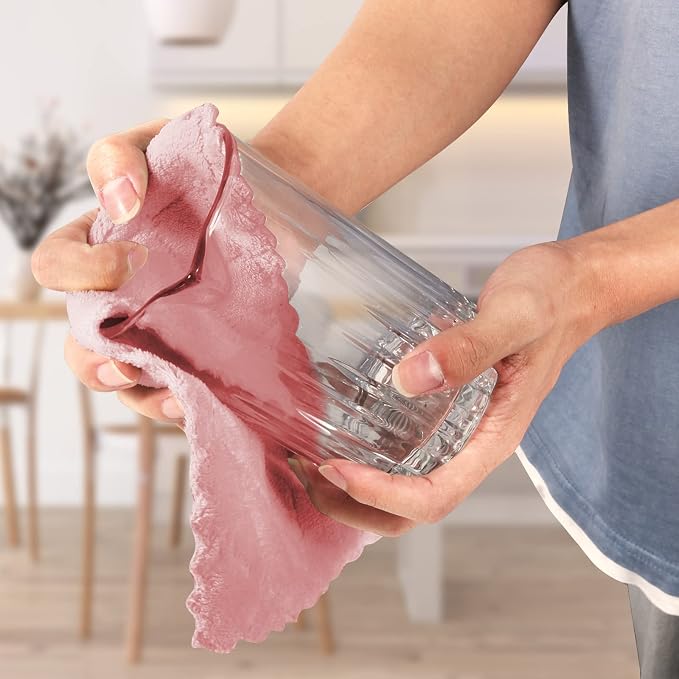 UMANI 12 Pack Microfiber Cleaning Cloths Reusable Textured Cleaning Rags | 10 x 6 Inch, Soft Absorbent Quick-Dry Cloths for Kitchen, Bathroom, Countertop and Household Cleaning