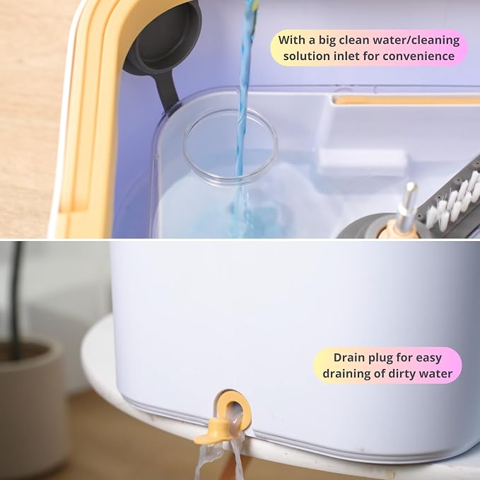True & Tidy Square Spin Mop with Detachable Bucket, 4 Machine Washable Pads