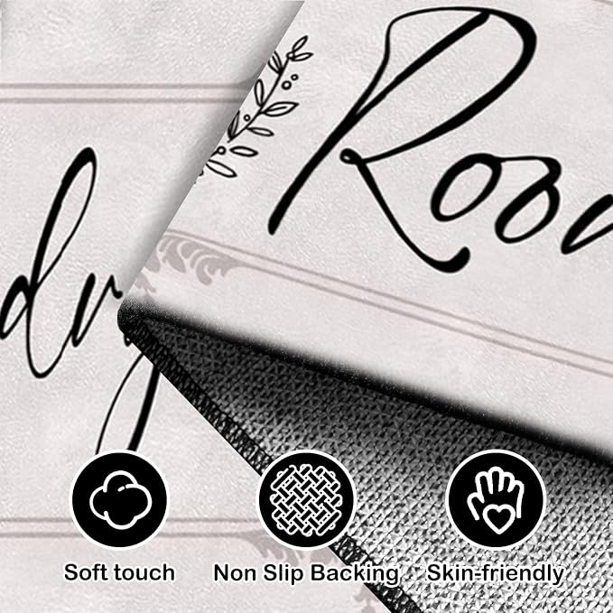 Laundry Room Rug Runner Non Slip Farmhouse Mats Organization and Washable Floor Long Rugs for Laundry Room Accessories Mudroom Kitchen Bathroom Area Rugs Decor, 2' x 6' Grey