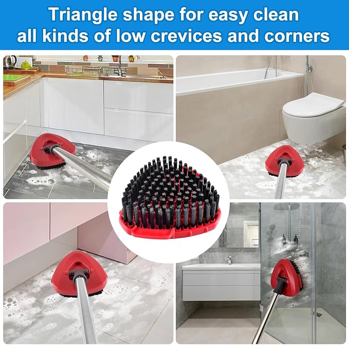 2 Pack Upgrade Scrub Brush Replace Heads Compatible with O Cedar EasyWring RinseClean 2 Tank Spin Mop, Scrubber Brush Mop Head for Ocedar Mop Scrub Brush of Hard Bristle to Floor Clean, Not for 1 Tank