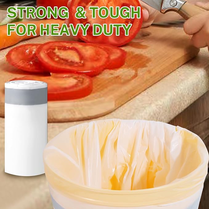 10 Gallon Trash Bags Drawstring, 1 Mil Thick White 75 Count | Garbage Bag for Office Kitchen