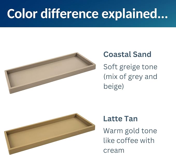Spacewiser Silicone Countertop & Vanity Tray – 11.7” Bathroom Counter Tray | Bathroom Tray, Bathroom Tray Countertop, Tray for Bathroom Counter, Silicone Kitchen Tray for Counter & Countertop Organizer