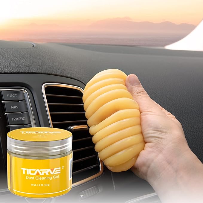 TICARVE Car Cleaning Gel Car Detailing Putty Car Cleaning Putty Gel Auto Detailing Tools Car Interior Cleaner Car Cleaning Kits Cleaning Slime Keyboard Cleaner Yellow | Car Interior Cleaner Supplies Car Putty For Cleaning Car Essentials Keyboard Office...
