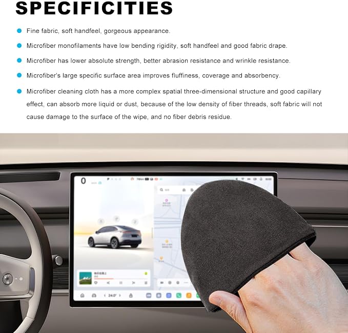 Ohleats 2PCS Car Screen Cleaner, Microfiber Cleaning Pad, Triangle | Lint-Free & Scratch-Safe, Glove-Style Wear, Wet/Dry Dual-Use, Foldable Portable, For Car/Phone/Tablet/Laptop/TV