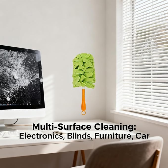 Reusable Chenille Microfiber Dust Duster, 360° Electrostatic Duster Refills — the Sustainable Choice for a Dust-Free Home, Microfiber Dusters Refills, with Dusters Handles