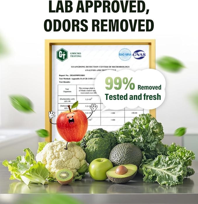 Fridge Deodorizer,Lasts Up to 10 Years,Stainless Steel,Ceramic White | Unbox and place in fridge; refrigerator deodorizer, fridge odor eliminator, no refills, baking soda fridge alternative