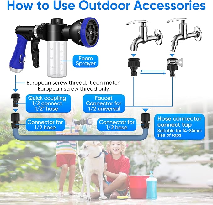 Upgraded 9.8FT Tub Faucet Sprayer Attachment for Dog Shower | Dog Washing Hose Attachment for Utility Sink/Bathroom/Sink, for Faucet Pup Pet Bathing Sprayer Kit