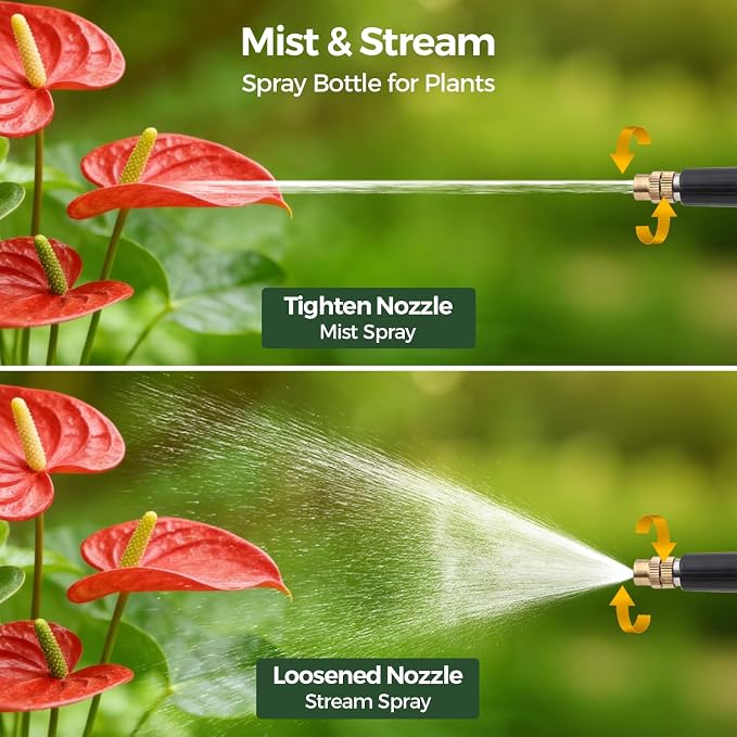 T4U Pump Sprayer 0.5 Gallon, Garden Spray Bottle with Flex Wand | Flexible long-reach nozzle for hanging baskets and hard-to-reach plants; hand pump for lawn care, cleaning and car detailing