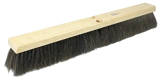 Weiler 42001 18" Block Size, Black Horsehair Fill, Fine Sweep Floor Brush, Natural