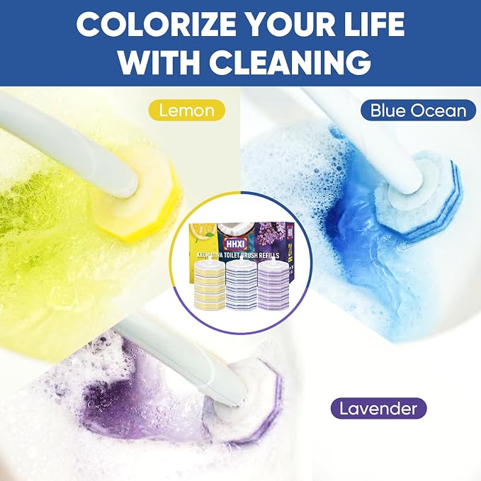 90Ct Aromative Toilet Brush Refills, Toilet Bowl Cleaner Refills, 3 Scents