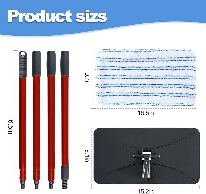 Microfiber Flat Mops for Ocedar Hardwood Floor 'n More Microfiber Mop,Wet & Dry Flat Mops with 3 Reusable Pad 1 Durable Handle,Dust Mopp for O-Cedar Hardwood Floor 'N More Mop